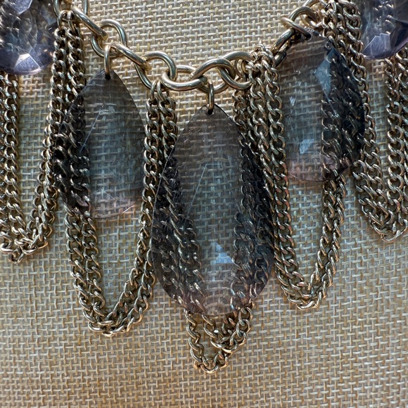 Banana Republic Gold and Crystal Look Statement Necklace - Picture 3 of 10